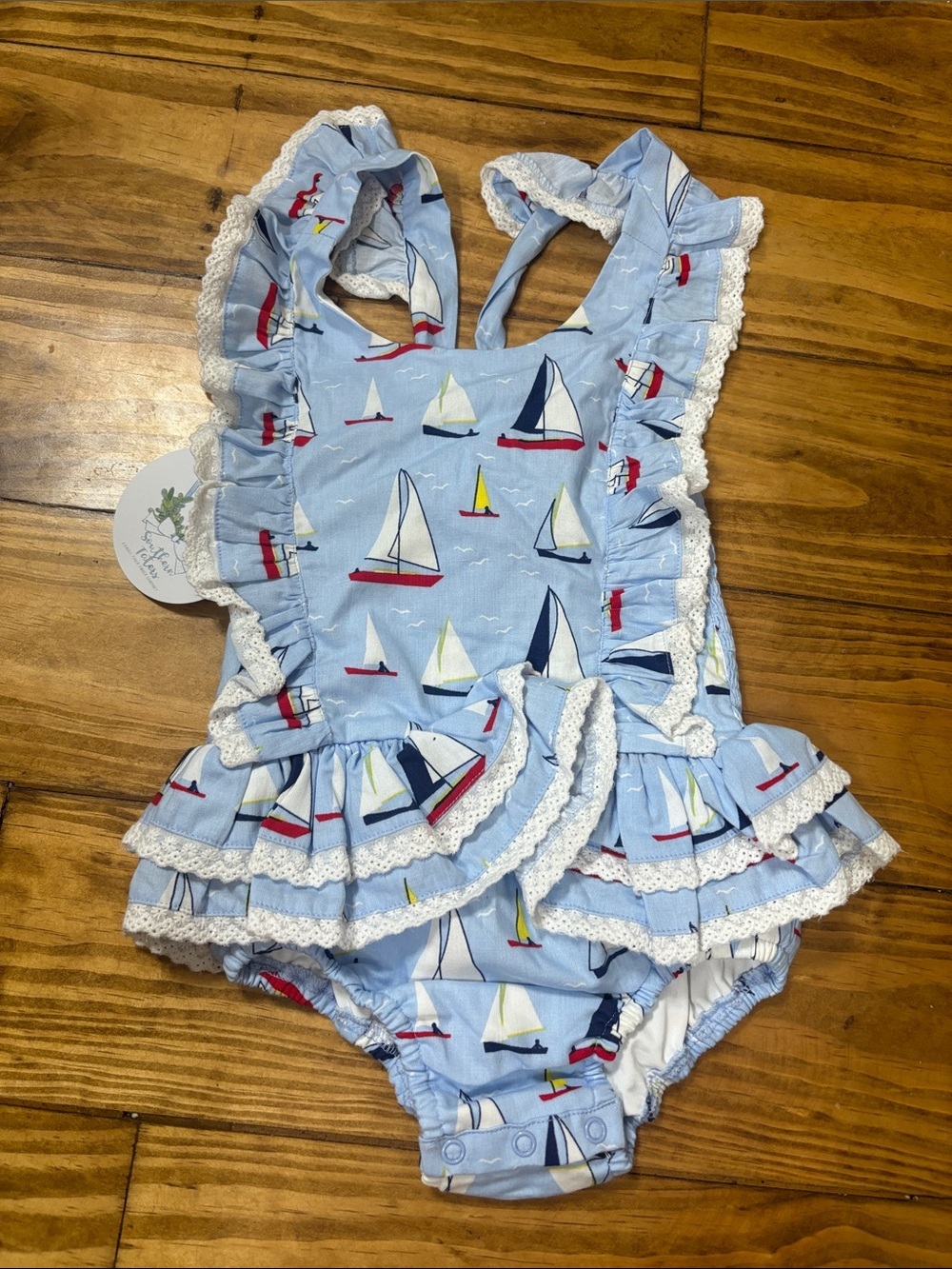 NWT Southern Taters Size 2T Ruffled Sailboat Bubble